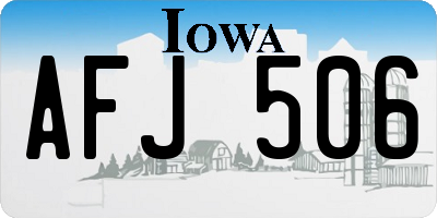 IA license plate AFJ506
