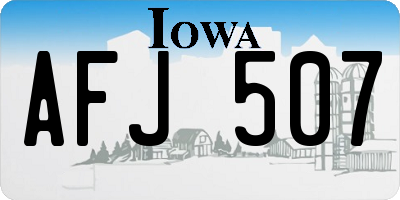IA license plate AFJ507