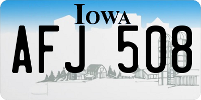IA license plate AFJ508