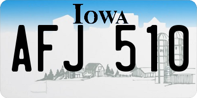 IA license plate AFJ510