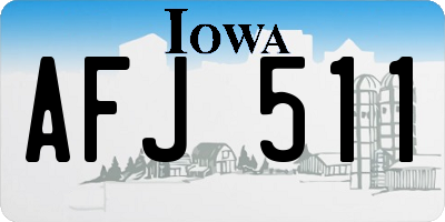IA license plate AFJ511