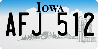 IA license plate AFJ512