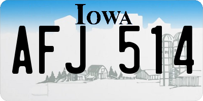 IA license plate AFJ514