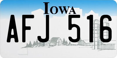 IA license plate AFJ516