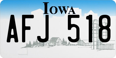 IA license plate AFJ518
