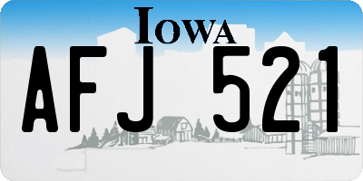 IA license plate AFJ521