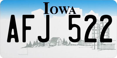 IA license plate AFJ522