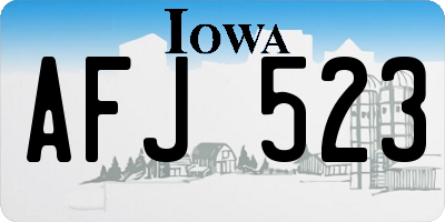IA license plate AFJ523