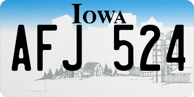IA license plate AFJ524