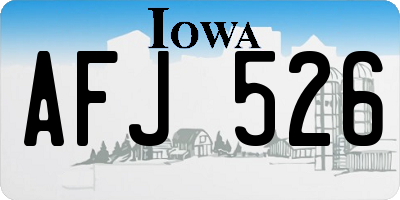 IA license plate AFJ526