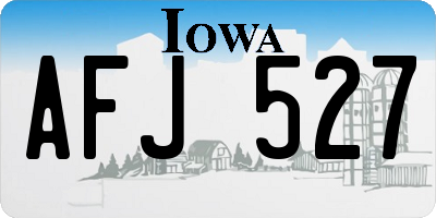 IA license plate AFJ527