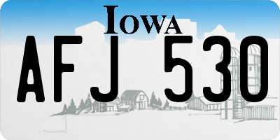 IA license plate AFJ530