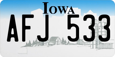 IA license plate AFJ533