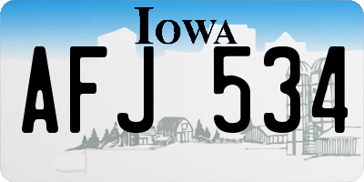 IA license plate AFJ534