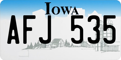 IA license plate AFJ535