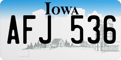 IA license plate AFJ536