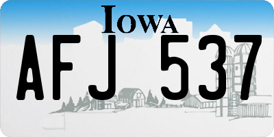 IA license plate AFJ537