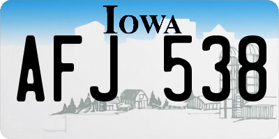 IA license plate AFJ538