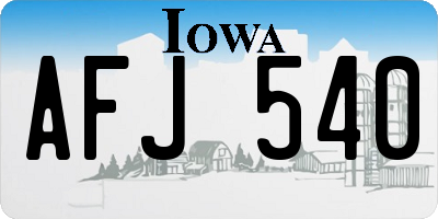 IA license plate AFJ540