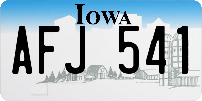 IA license plate AFJ541