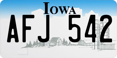 IA license plate AFJ542