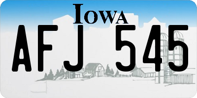 IA license plate AFJ545