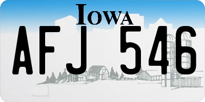 IA license plate AFJ546