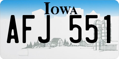 IA license plate AFJ551