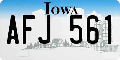 IA license plate AFJ561