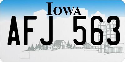 IA license plate AFJ563