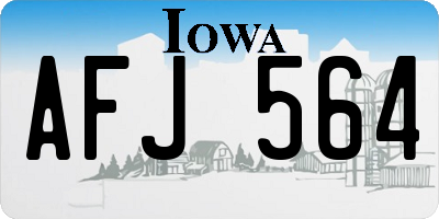 IA license plate AFJ564