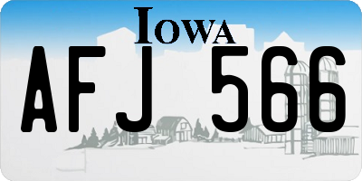 IA license plate AFJ566