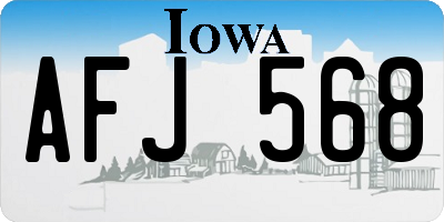 IA license plate AFJ568