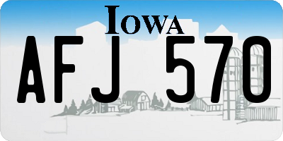 IA license plate AFJ570