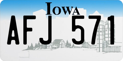 IA license plate AFJ571