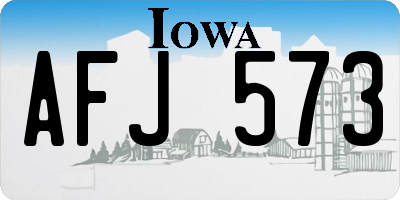 IA license plate AFJ573