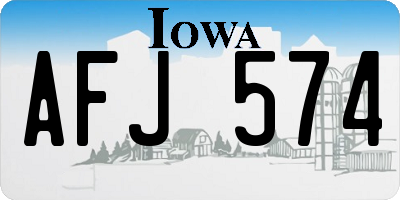 IA license plate AFJ574