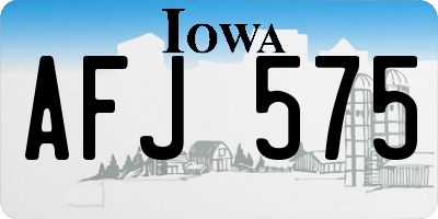 IA license plate AFJ575