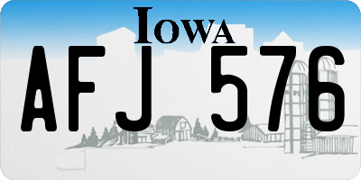 IA license plate AFJ576