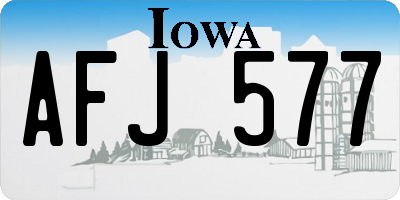 IA license plate AFJ577