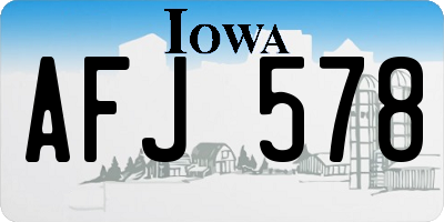 IA license plate AFJ578