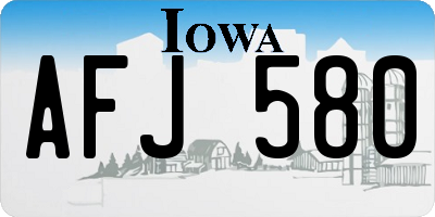 IA license plate AFJ580