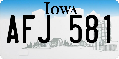 IA license plate AFJ581