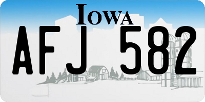 IA license plate AFJ582
