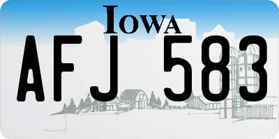 IA license plate AFJ583