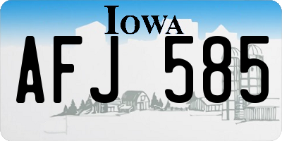 IA license plate AFJ585