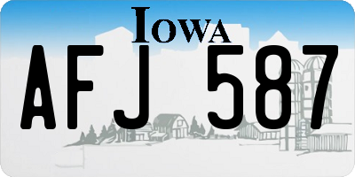 IA license plate AFJ587