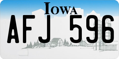 IA license plate AFJ596