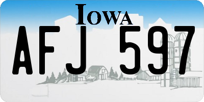 IA license plate AFJ597