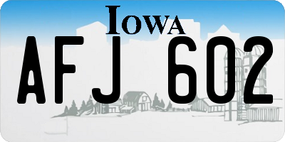 IA license plate AFJ602